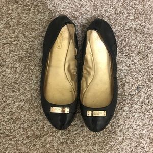 Coach Black Leather Flats